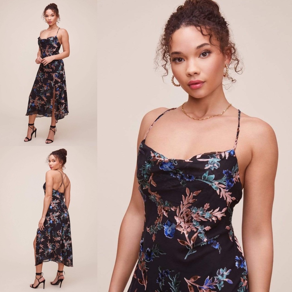 ASTR Gaia Floral Midi Dress M